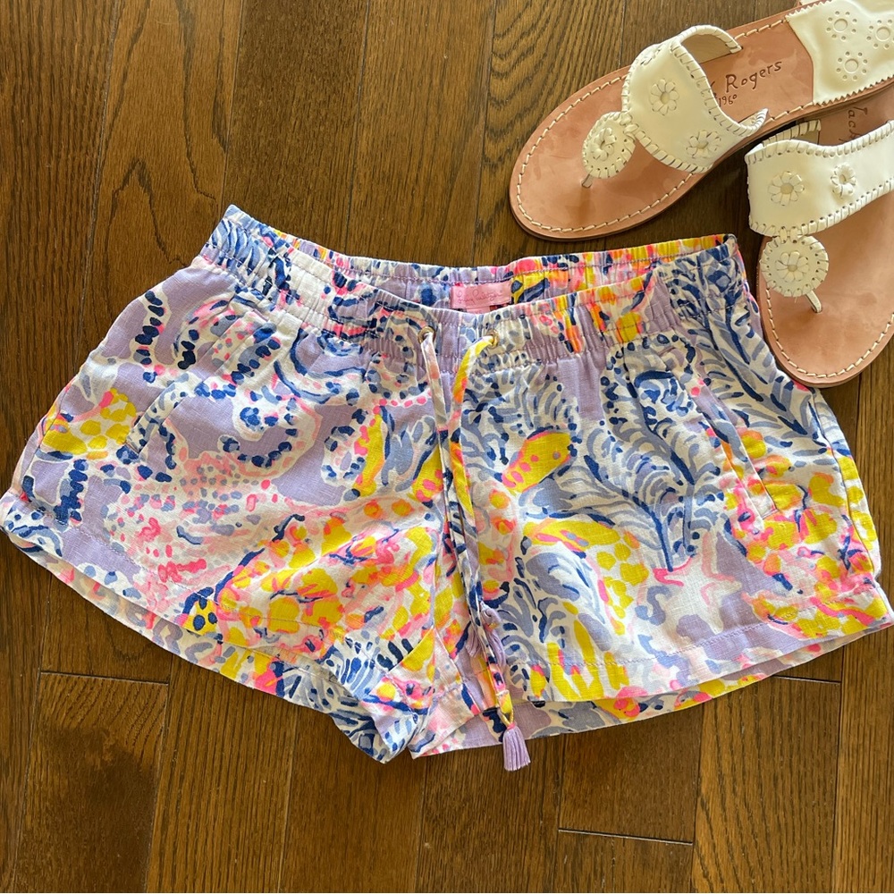 Lilly Pulitzer linen drawstring shorts, NWOT, sz XS